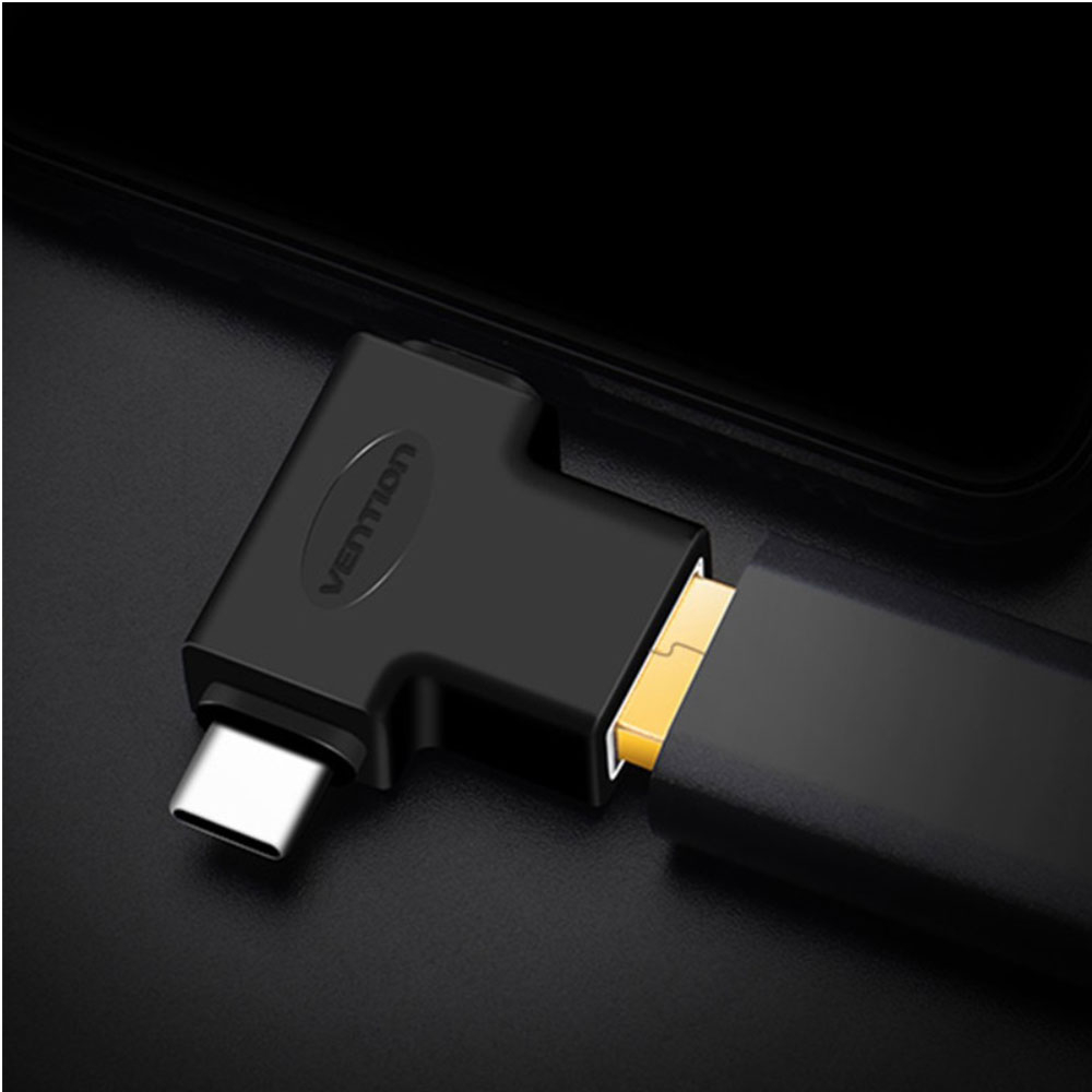 2in1 OTG USB C / Micro USB auf USB 3.0 Adapter Konverter (5GB/s) - Schwarz