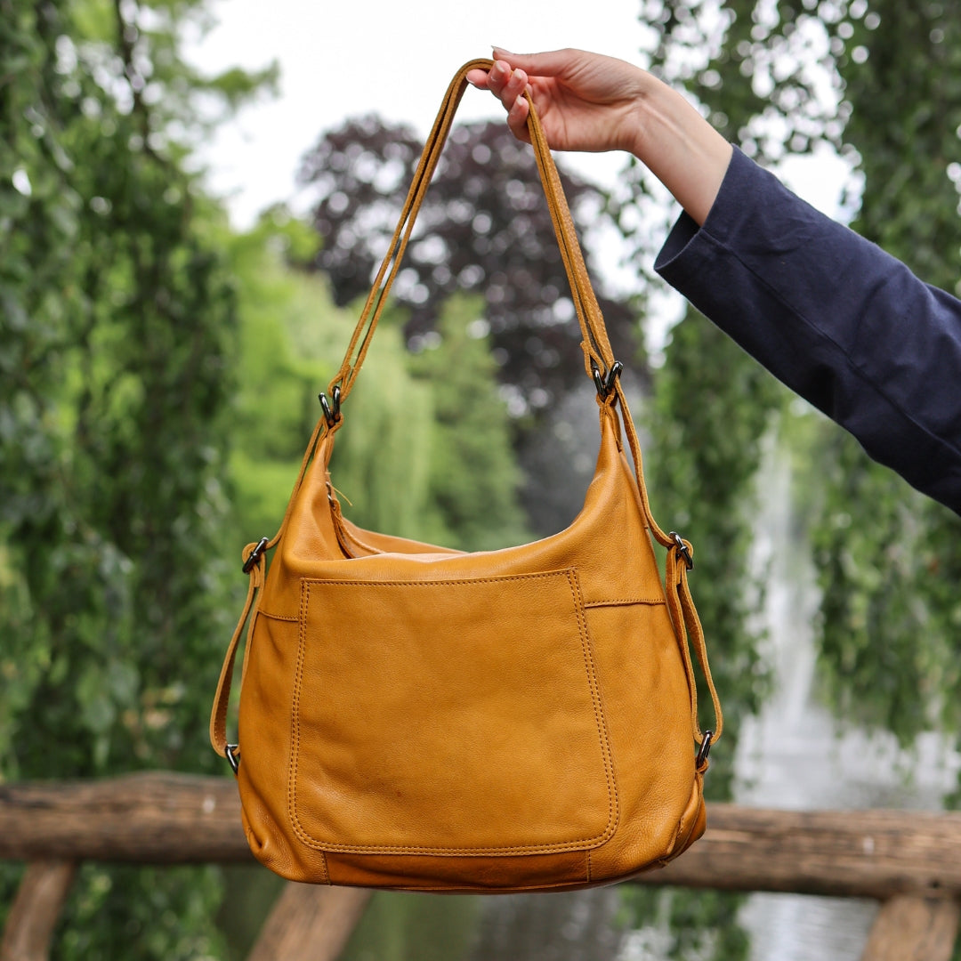 Rugzak/handtas 'Veerle' geel Yellow