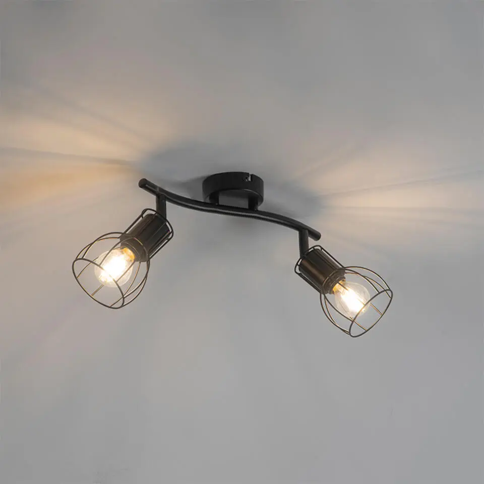 Qazqa opbouwspots botu zwart e14
