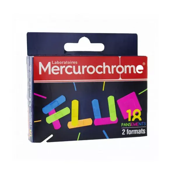 Adesivos fluorescentes de mercurocromo, 18 unidades