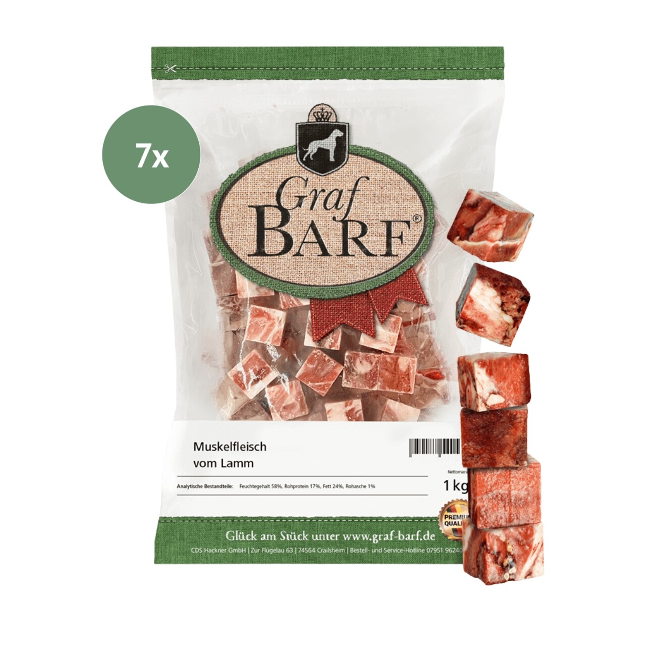 Graf Barf Singlemix vom Lamm 16x1kg