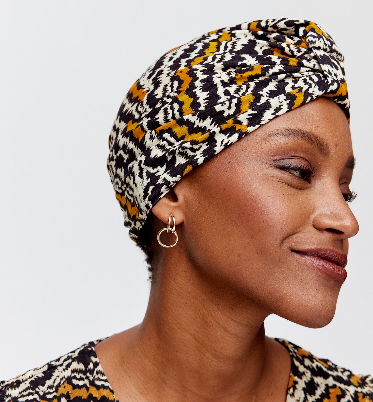 Bonnet-turban en jersey Femme - IMPRIME MULTICO