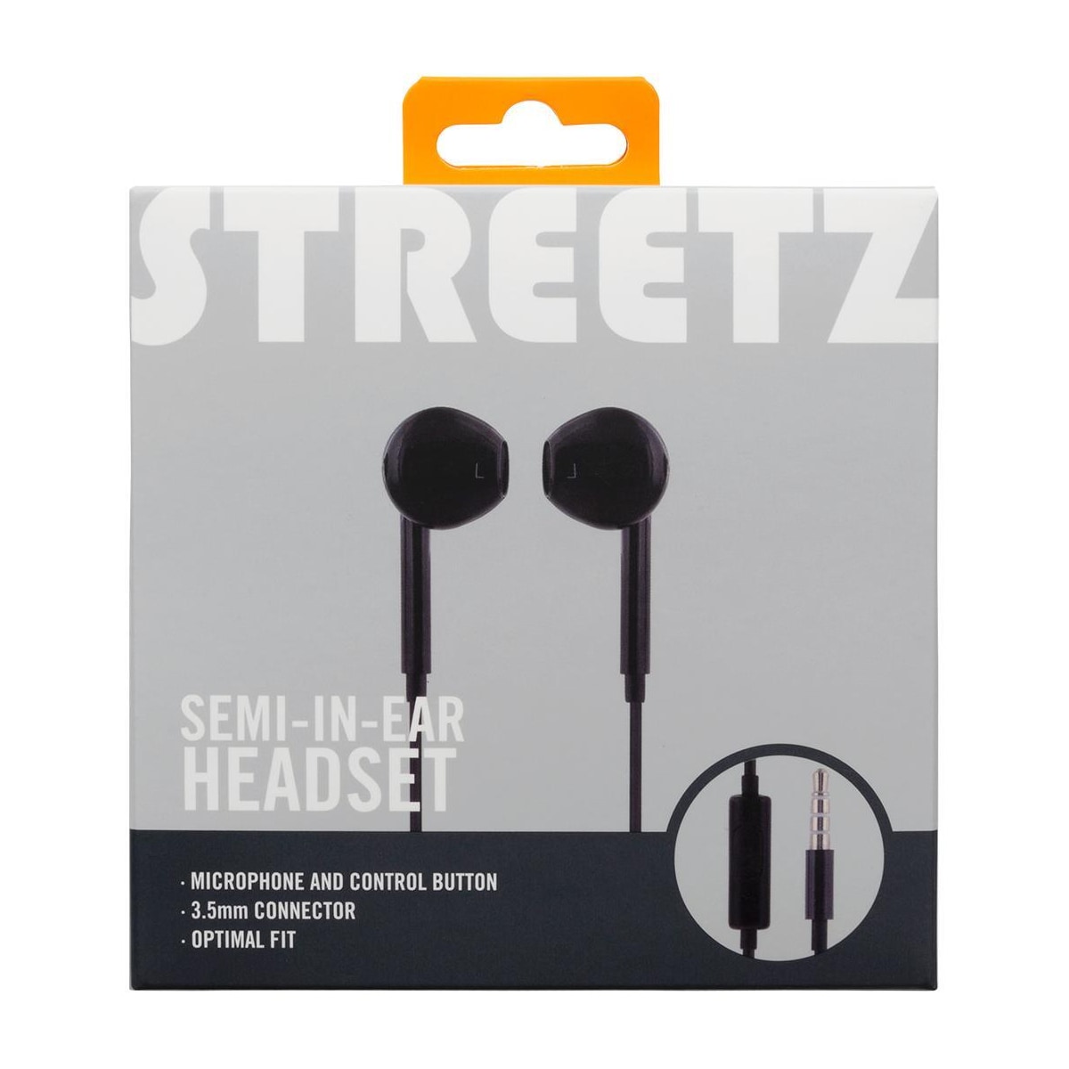 E100 Semi-in-ear headset, answer button, 3.5mm, mic, black