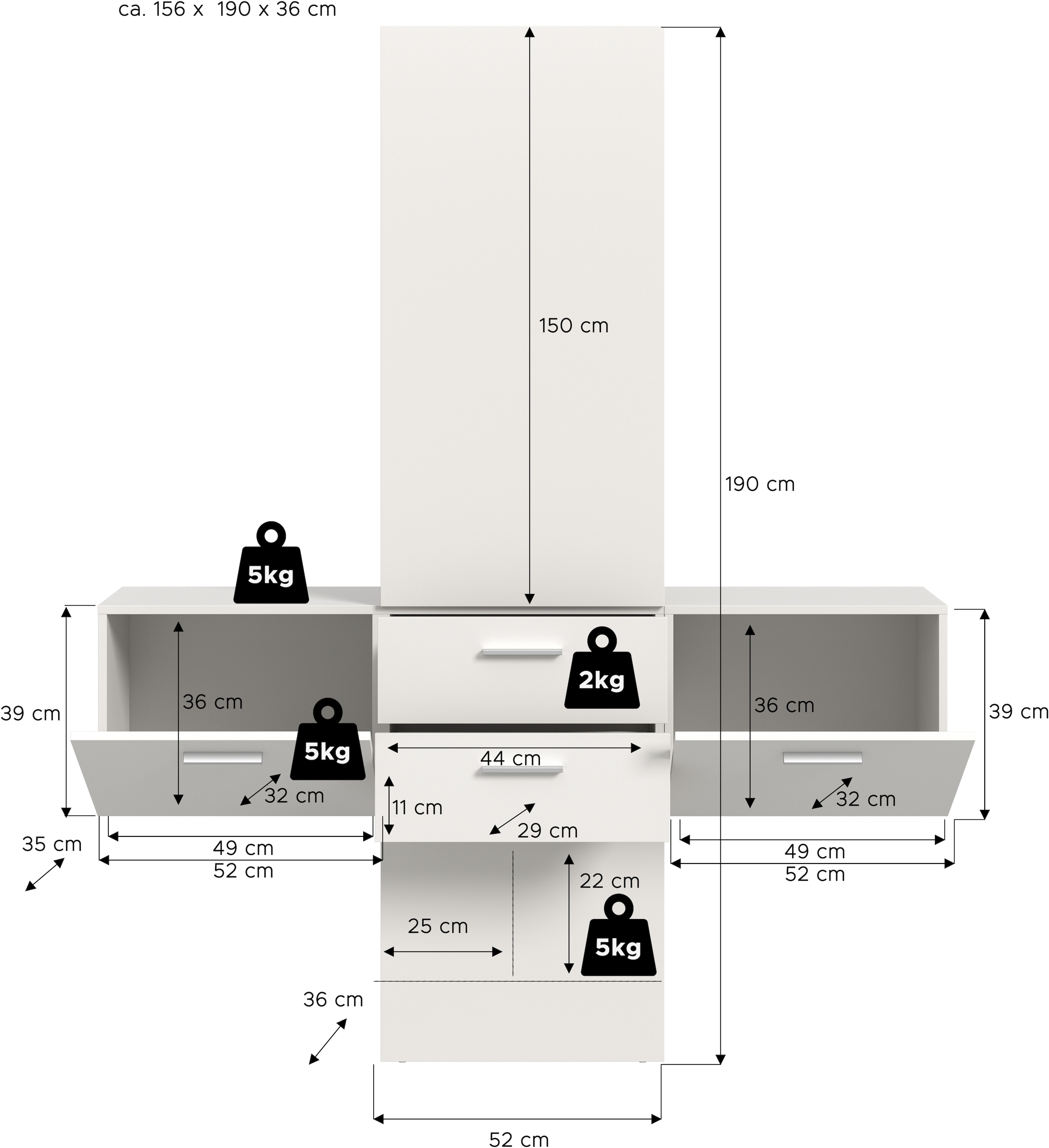 INOSIGN Garderoben-Set Set, 3 Stk. tlg.