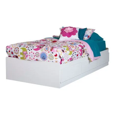 South Shore Lit Matelot Simple 3 Tiroirs Vito - Blanc Solide