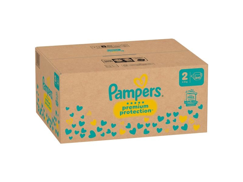 Pampers Windeln Premium Protection Mini Grösse 2 Monatsbox 4-8 kg, 240 Stück