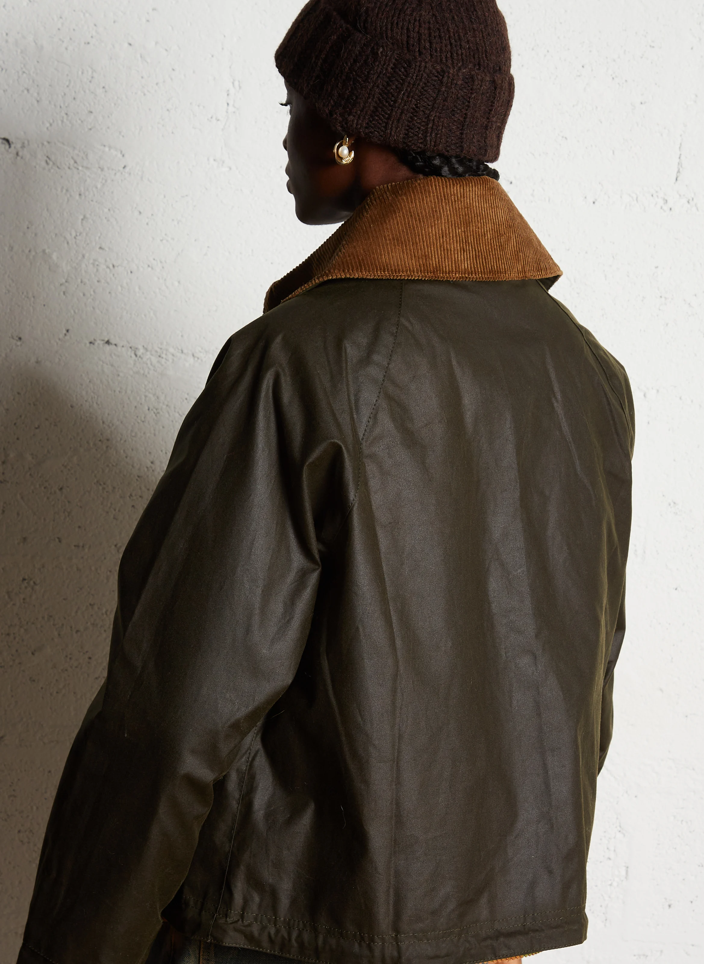 BEAULY - Blouson col classique droit en coton | Kaki