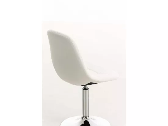 Chaise de bureau - Similicuir & Métal chromé - Blanc - Emil