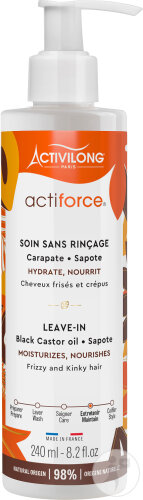 Activilong Actiforce Soin Sans Rinçage Leave-In Carapate Et Sapote Cheveux Frisés Et Crépus 240ml