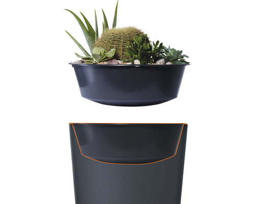 4rain Vaso 2in1 regenwatertank met plantbakje, 220 liter, grijs