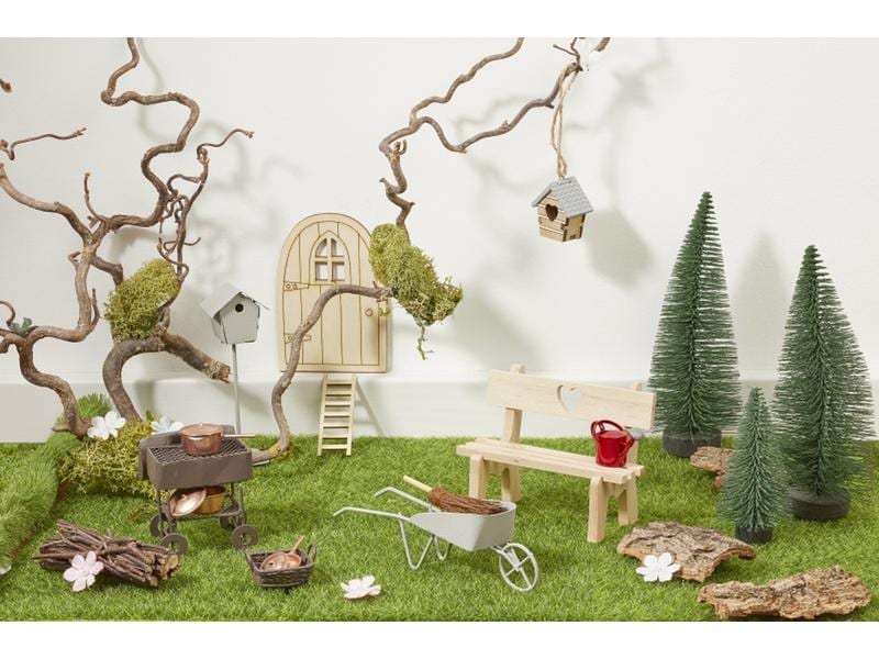 HobbyFun Mini-Utensilien Holzbank mit Herz, Natur Holzbank Natur mit Herz, klein
