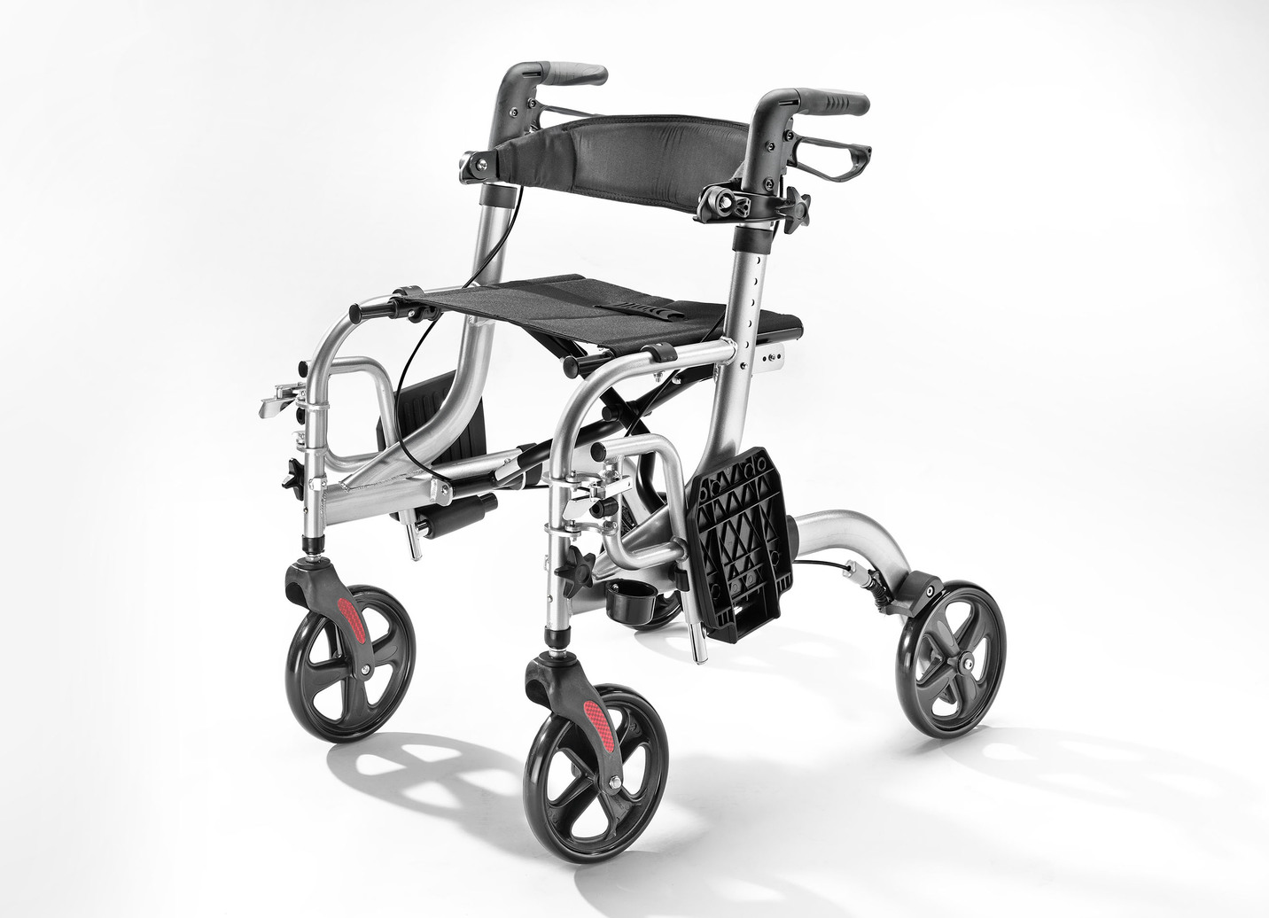 Rollator, auch als Rollstuhl nutzbar