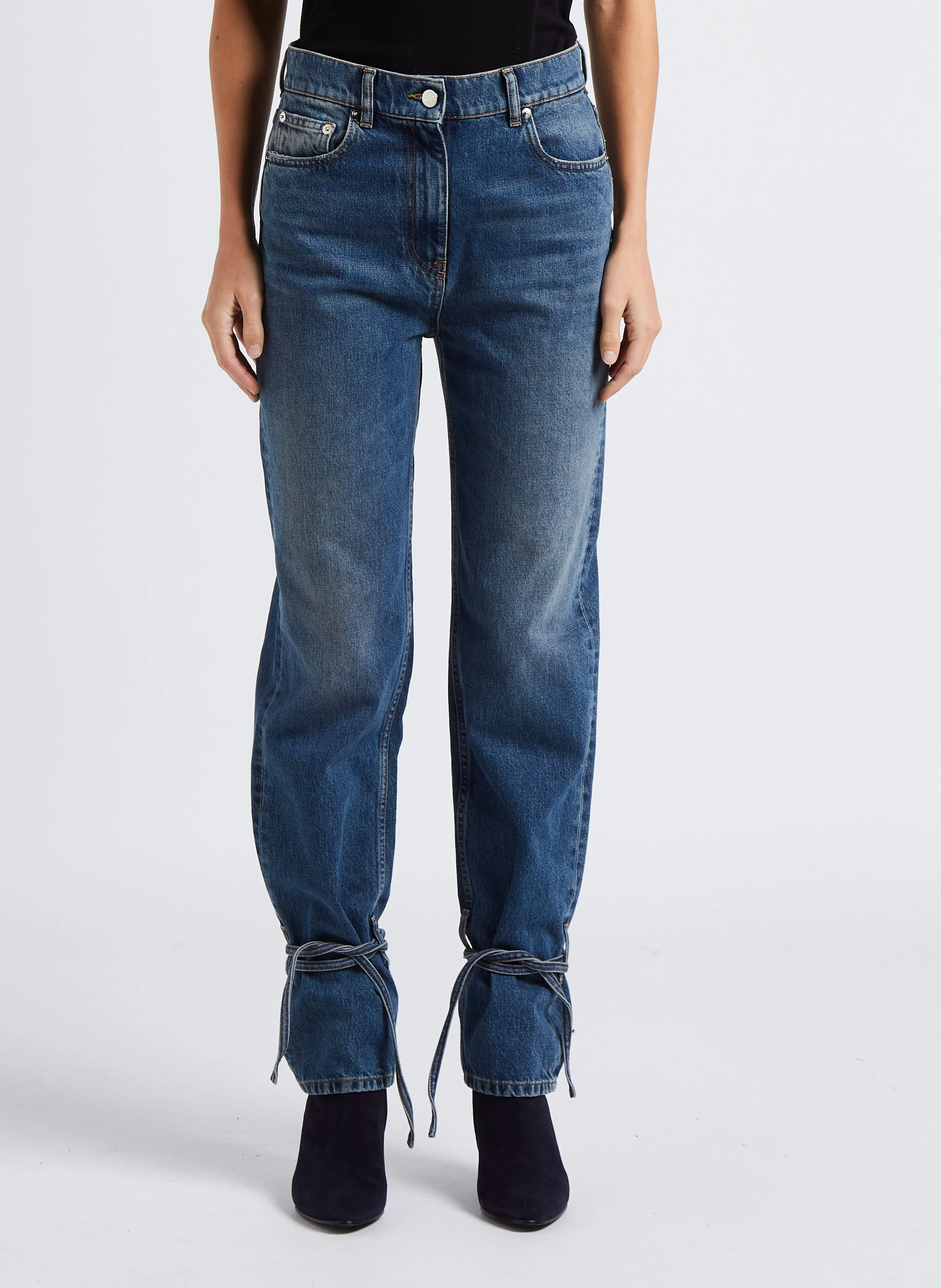TROY - Jean droit en coton | Bleu