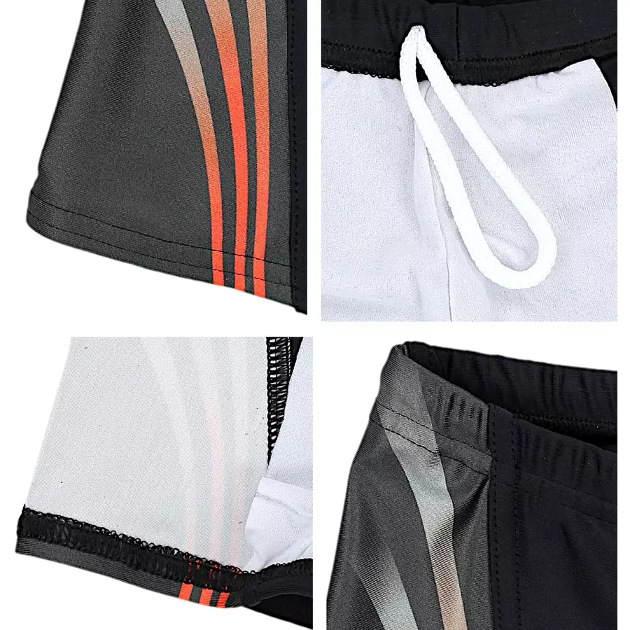 Aquarti Jungen Schwimmhose Kontrastfarbige Einsätze schwarzrot