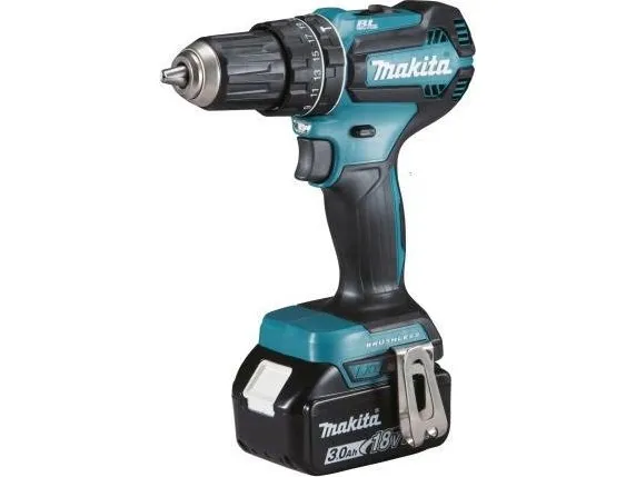 Makita DHP485RF3J - Hammerbor/skruemaskine - ledningfri - 2-hastigheders - nøgleløs borepatron 13 mm - 50 N·m - 3 batterier, inkluderet oplader - 18 V
