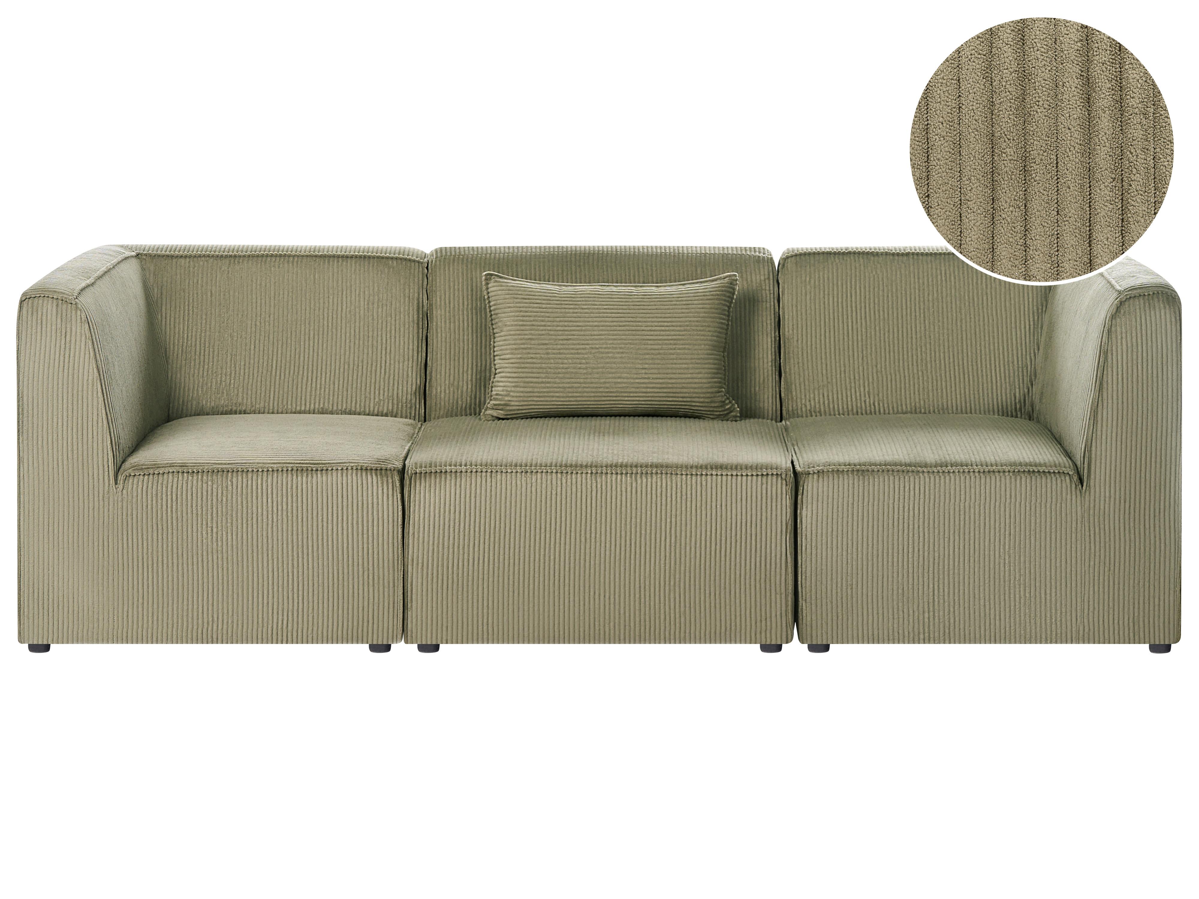 Modulaire bank 3-zits LEMVIG Corduroy Groen