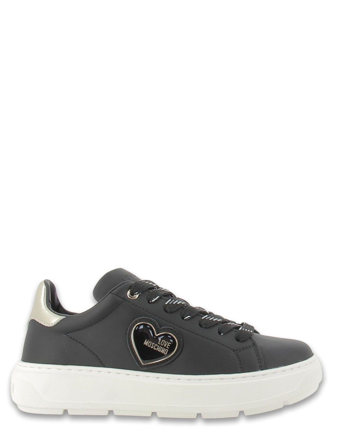 moschino love baskets compensées femme sneakers bold cuir noir