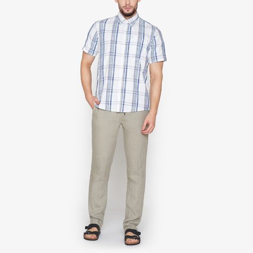 Signal Teis Check Slub Skjorte, Air Blue, XXL