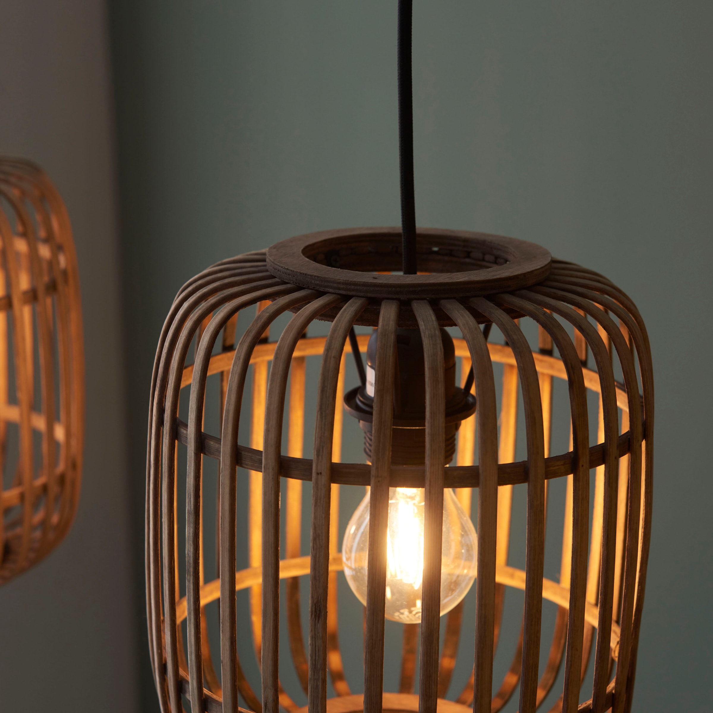 Brilliant Pendelleuchte »Woodrow« E27 1 Stk. Bambus Lampe, Nature-Style, 130 x 105 cm, E27