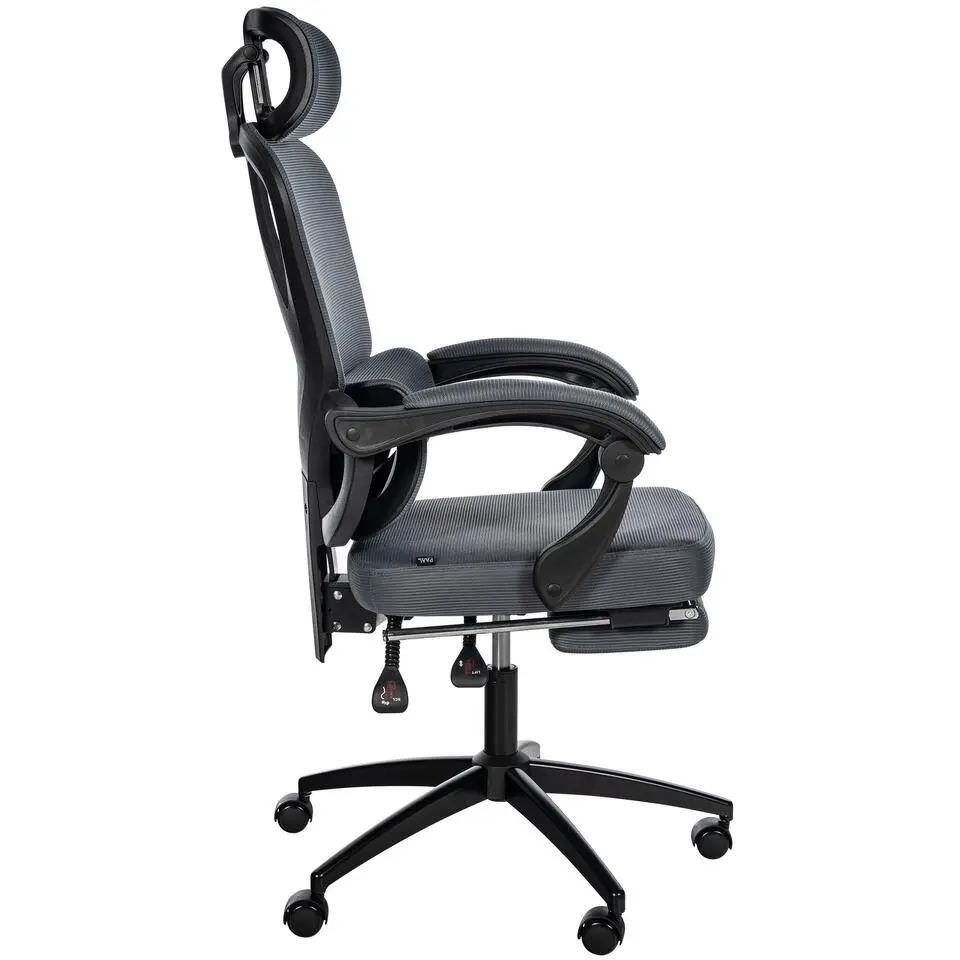 CLP Bureaustoel Gander zwart Frame - Stof - donkergrijs