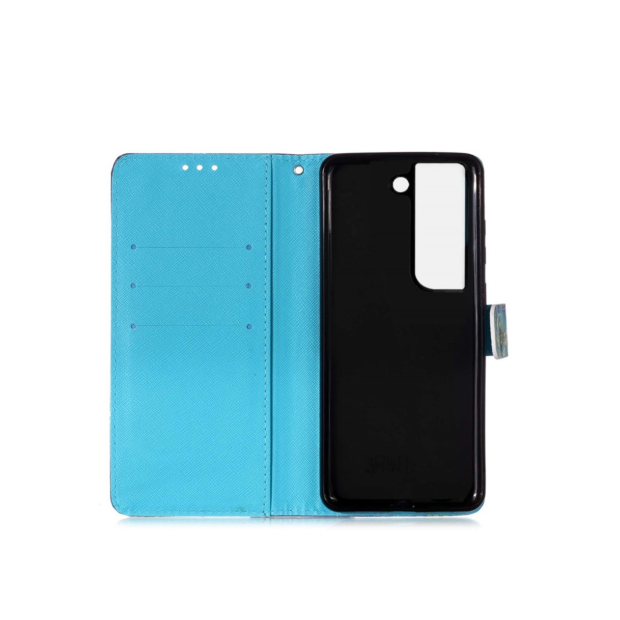 Samsung Galaxy S22 5G Leder Tasche Traumfänger - Blau / Weiss