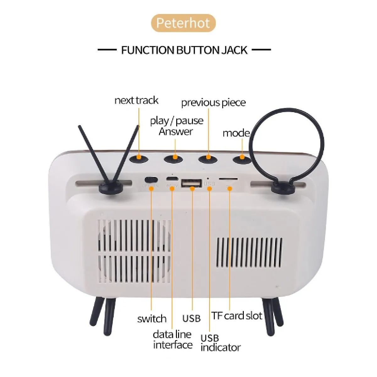 Universal Haut-parleur Bluetooth portable - Blanc