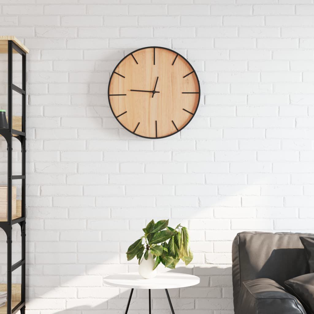 vidaXL Wandklok Bruin Ø39 cm IJzer en Hout Materiaal
