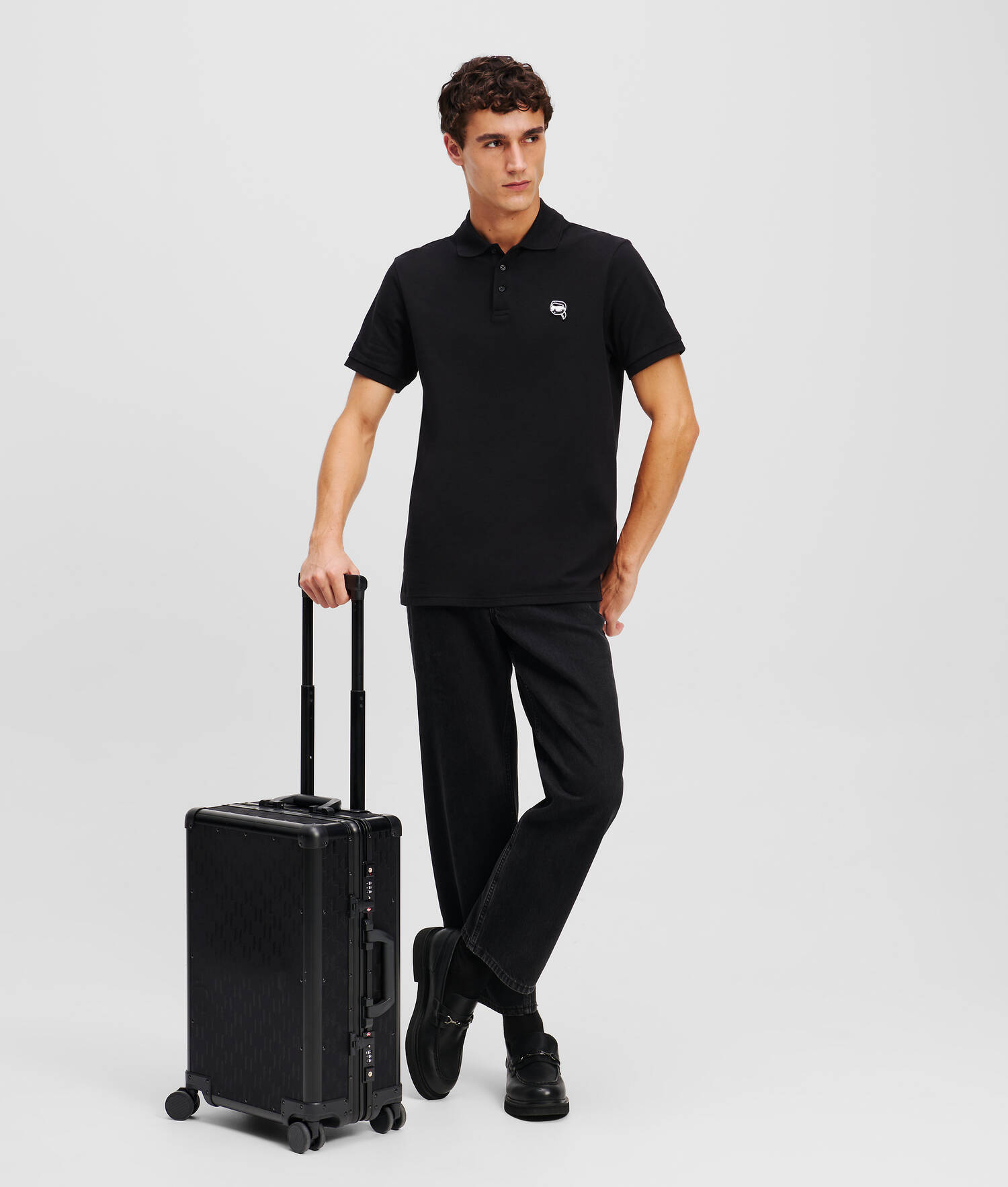 VALISE À ROULETTES RIGIDE K/ESSENTIAL MONOGRAM - Motif monogramme all over noir
