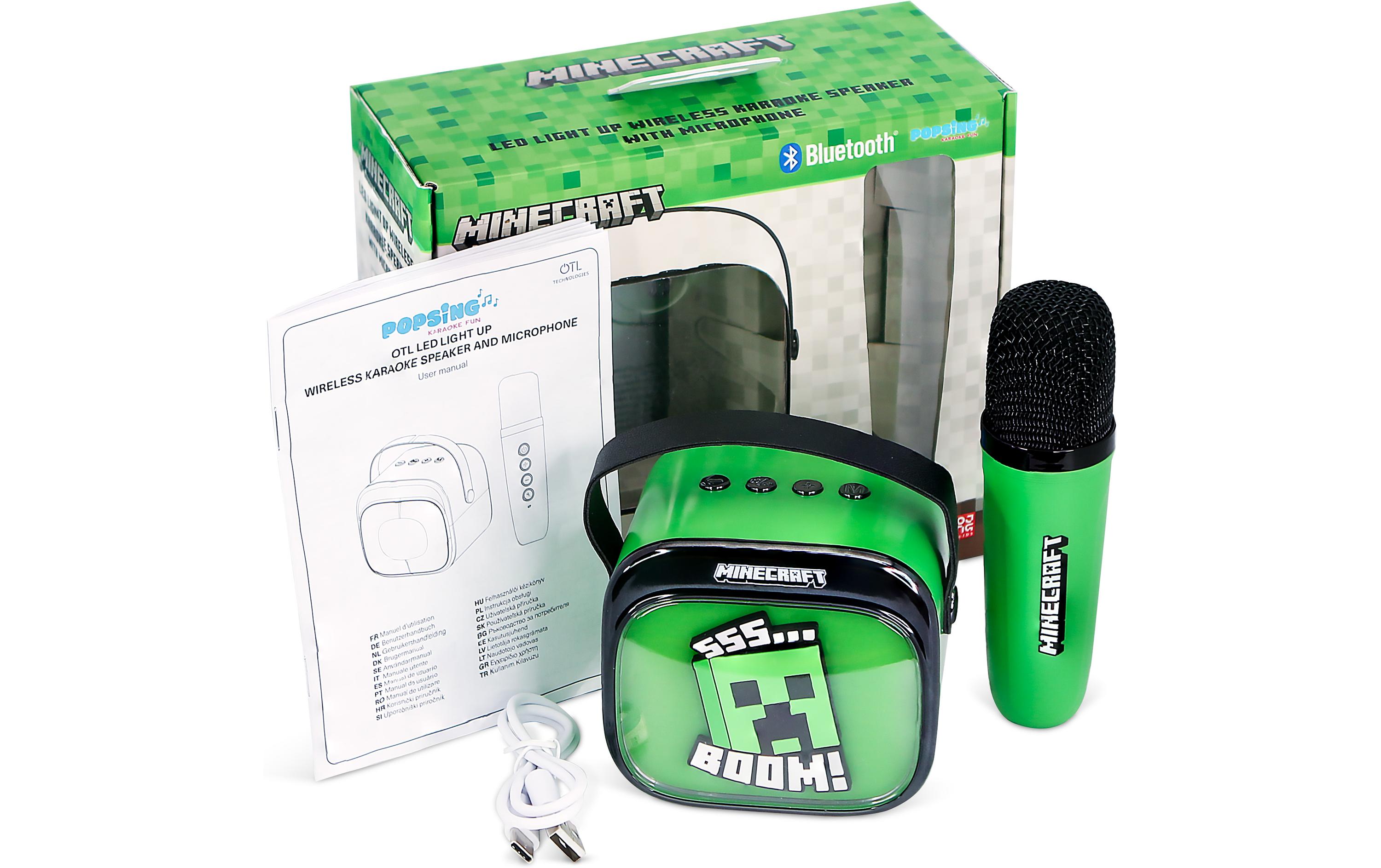 Minecraft LED Wireless Karaoke Lautsprecher und MikrofonMit LED-Leuchten