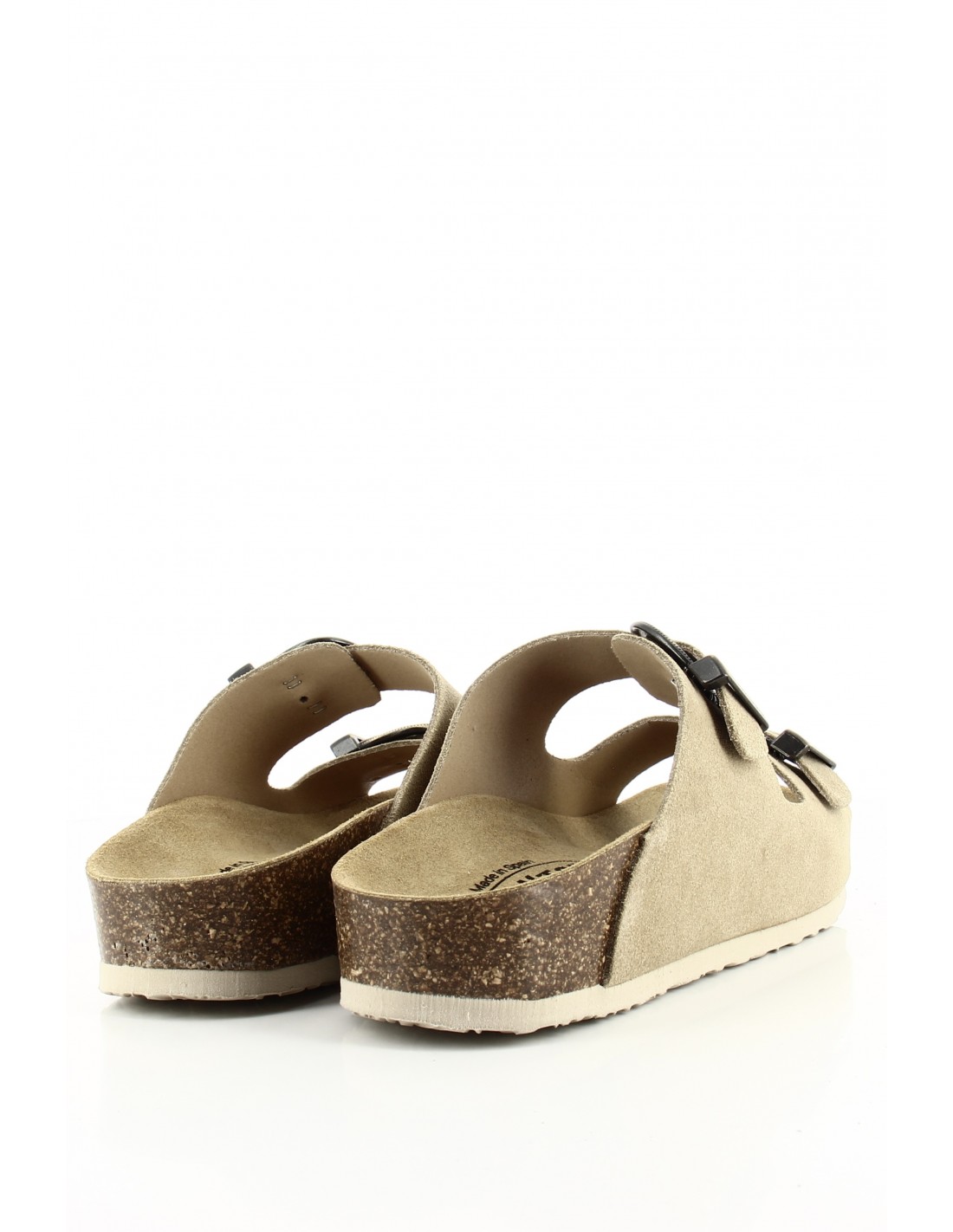 plakton Mules Femme Afelpado Cuir Beige