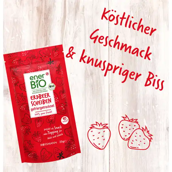 Erdbeerscheiben gefriergetrocknet