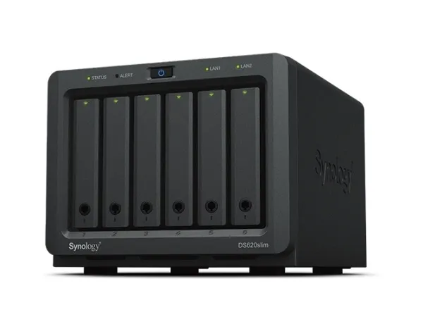 Synology Disk Station DS620slim - NAS-server - 6 bays - SATA 6Gb/s - RAID 0, 1, 5, 6, 10, JBOD - RAM 2 GB - Gigabit Ethernet - iSCSI support