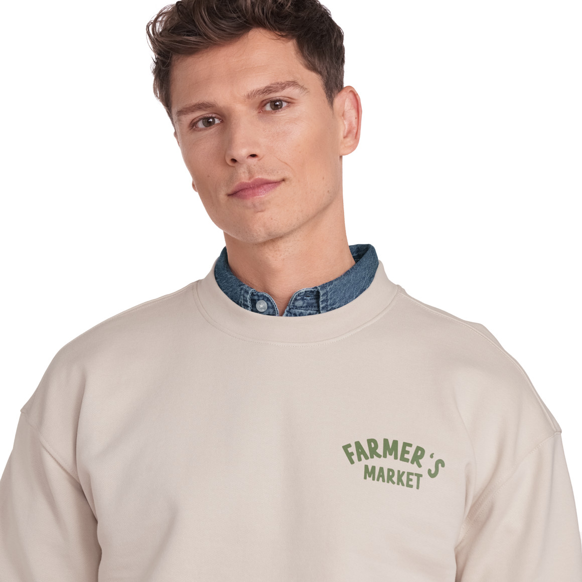 Jonas Nielsen Herren Sweatshirt mit Bio-Baumwolle beige