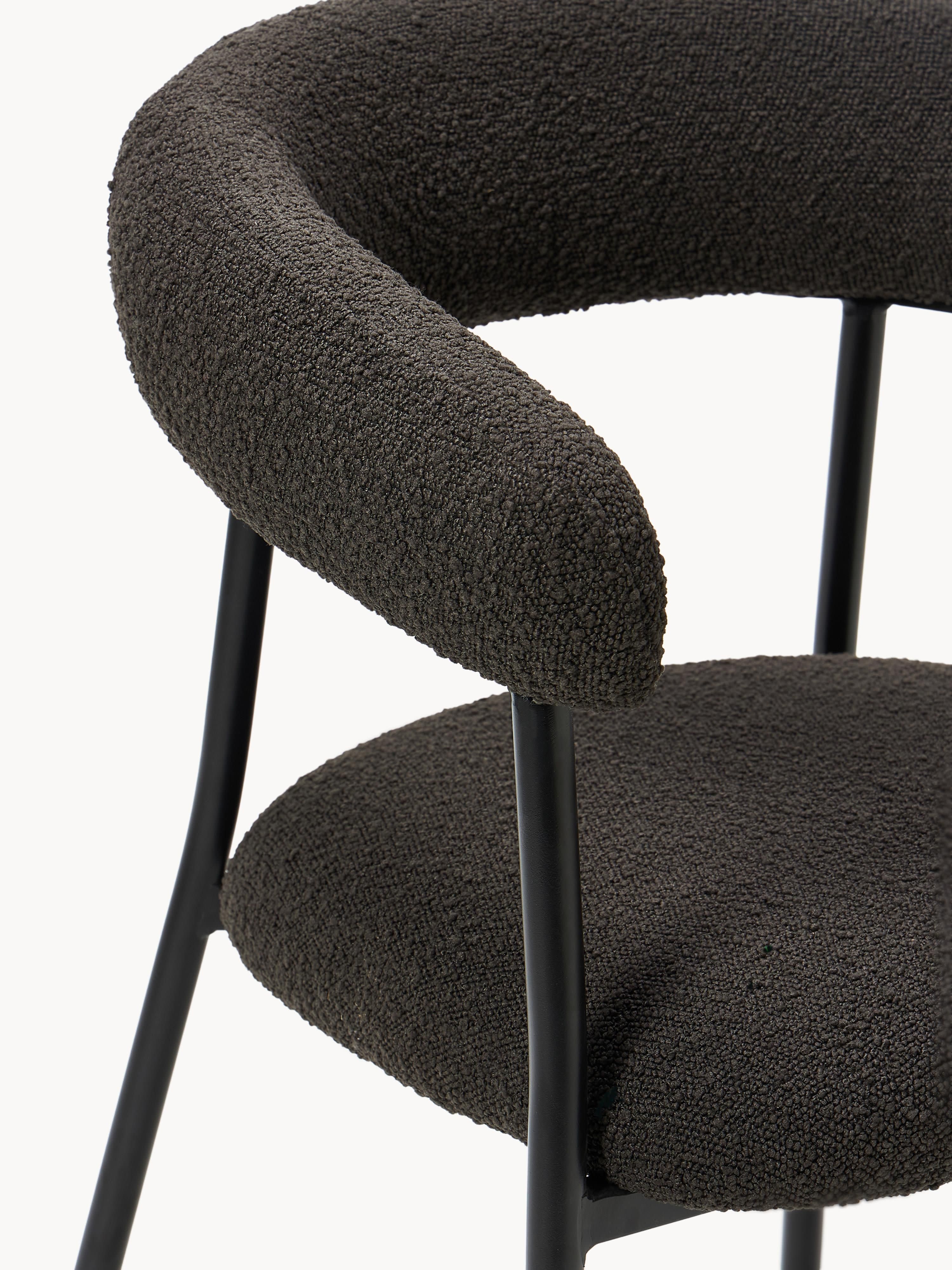 Bouclé gestoffeerde stoelen Thiago, 2 stuks