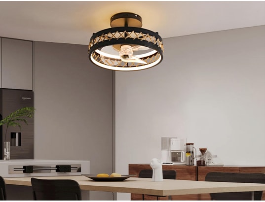 PURLINE - Lampe à poser Lampe led à ventilateur avec détails de finition en corde ce...