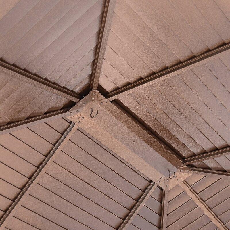 Gazebo de alumínio para pátio Windermere, 3,65 m de largura x 3 m de profundidade