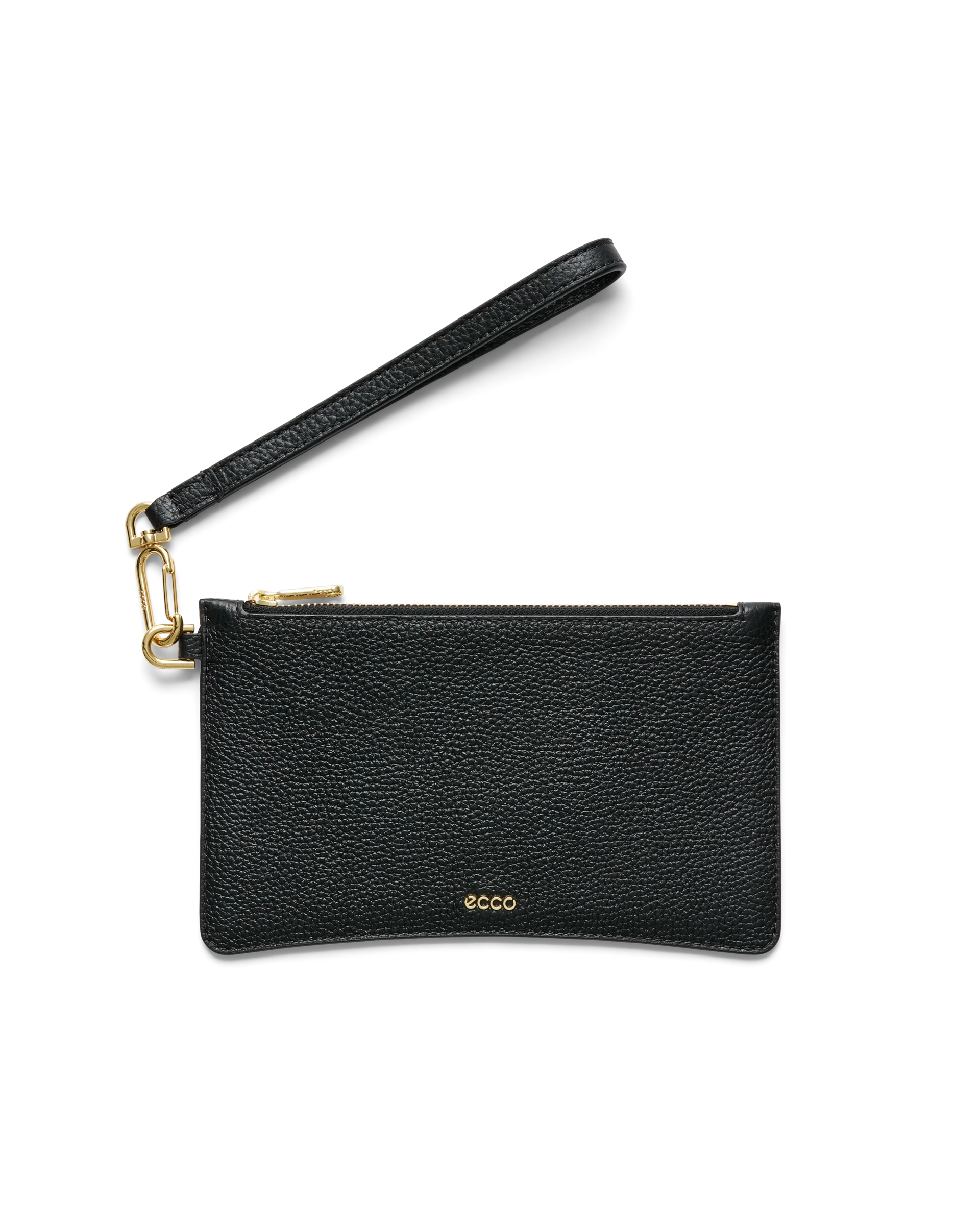 ECCO Wristlet Kleine Umhängetasche aus Leder Schwarz 14X23X1 cm