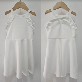 Bow back dress - wit