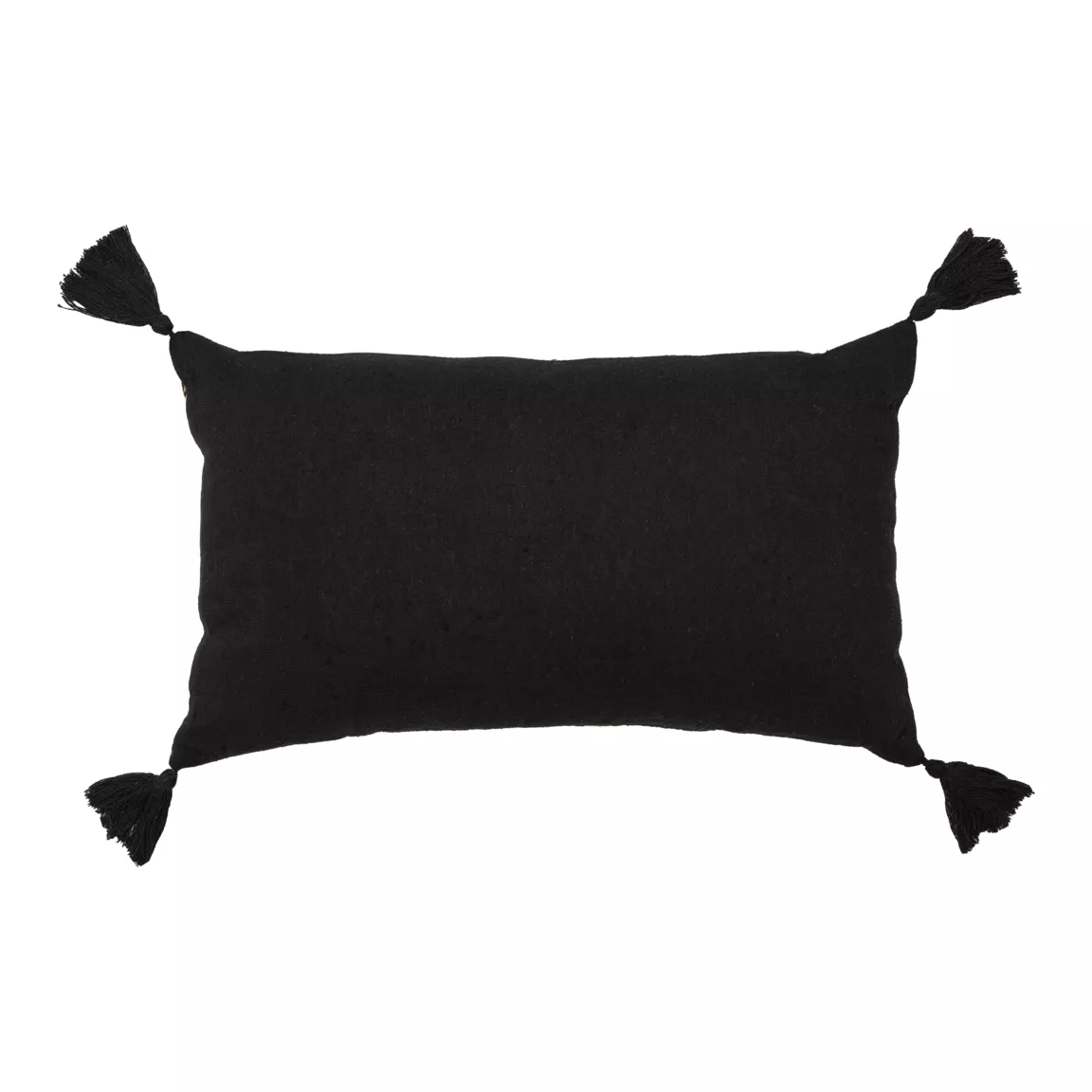 Coussin rectangulaire coton et jute (30 x 50 cm) Nama Noir
