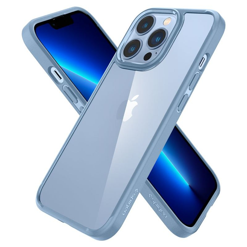 iPhone 13 Pro Ultra Hybrid Case Hülle Vergilbungsfrei (ACS04132) - Transparent / Blau