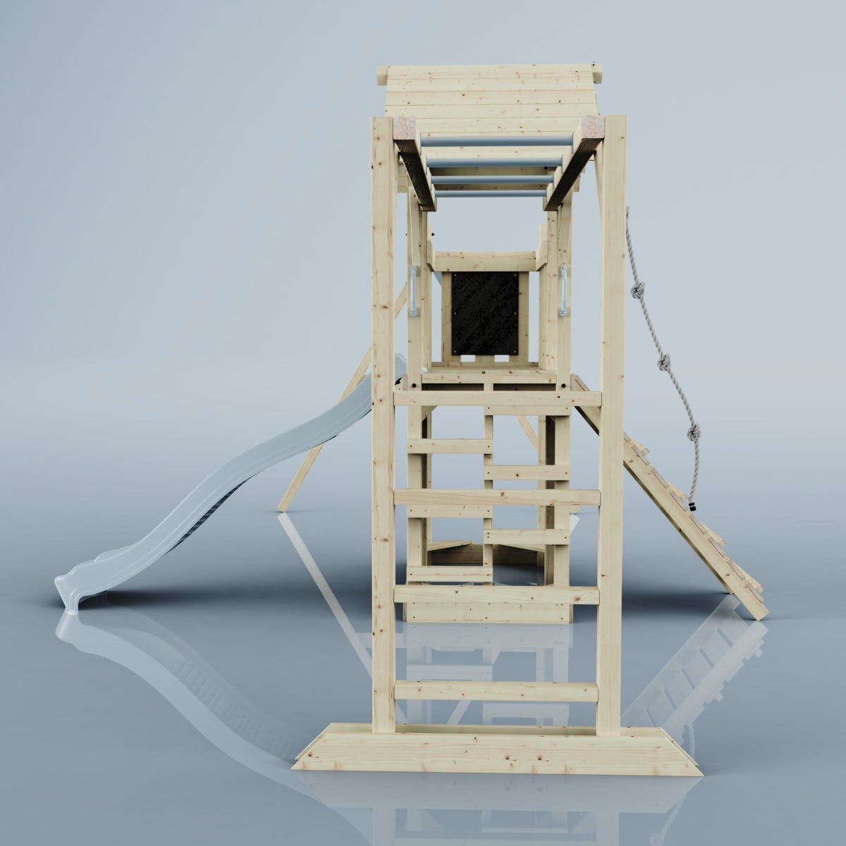 PolarPlay Helsingborg houten speeltoren in blauw,