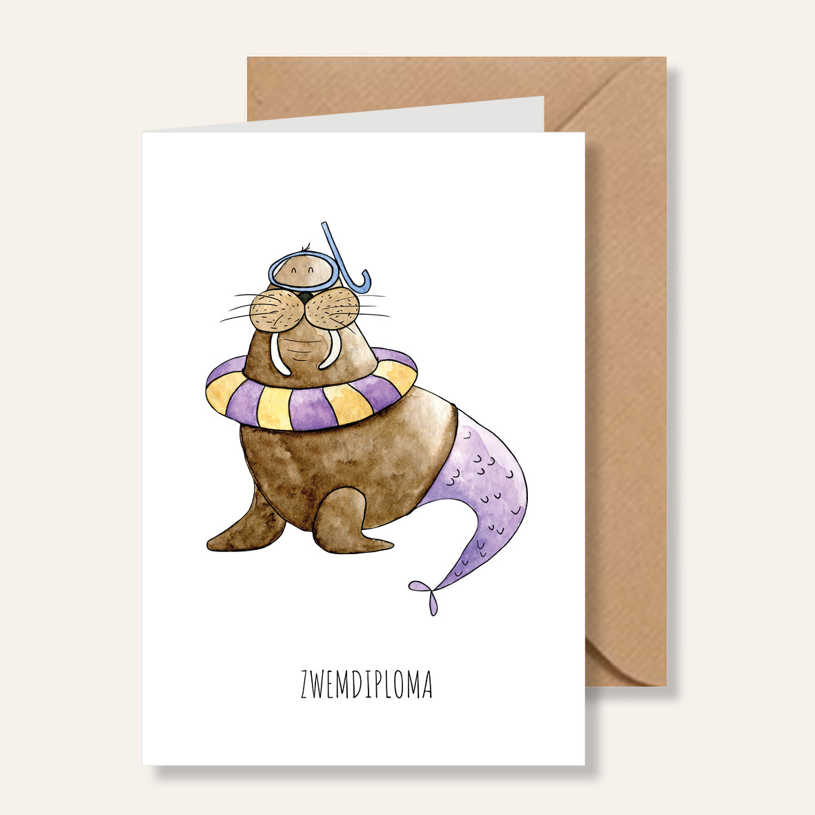 Juulz Juulz kaart walrus zwemdiploma