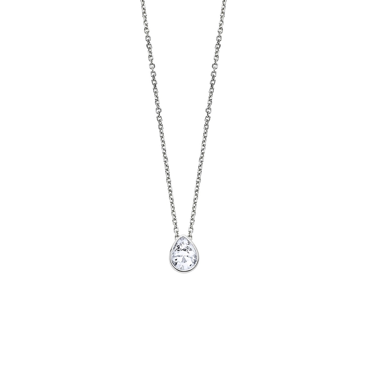 Collier Lotus Silver solitaire goutte oxyde argent