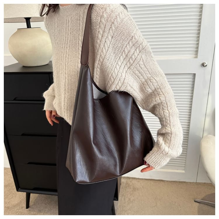 Maorong - Effen imitatieleren tas