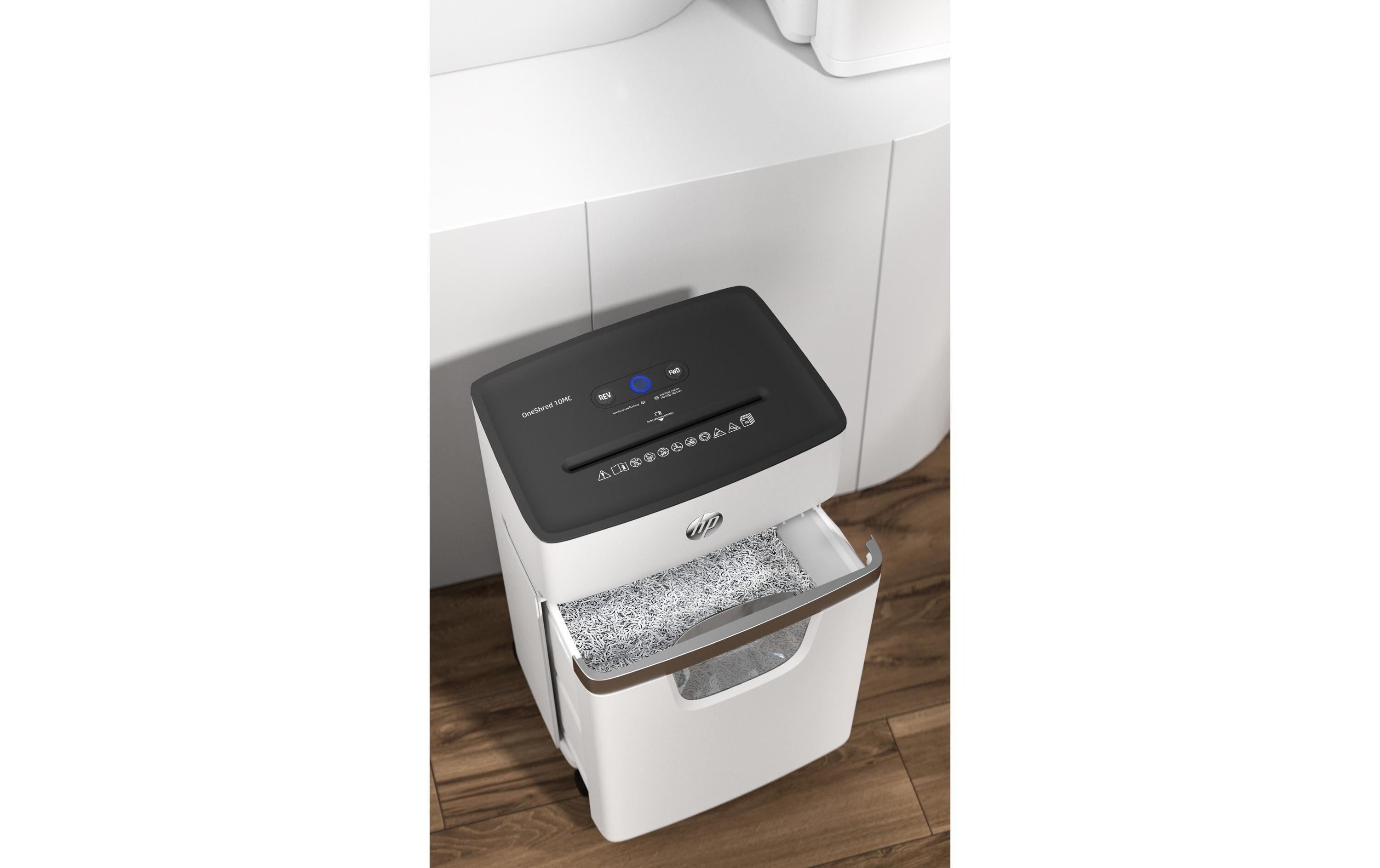 Aktenvernichter OneShred 10MC P-5, 10 Seiten<br>Dokumentenvernichter von HP