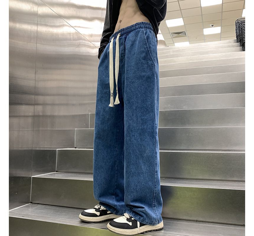 emeisa - Gewassen losse jeans met trekkoord in de taille