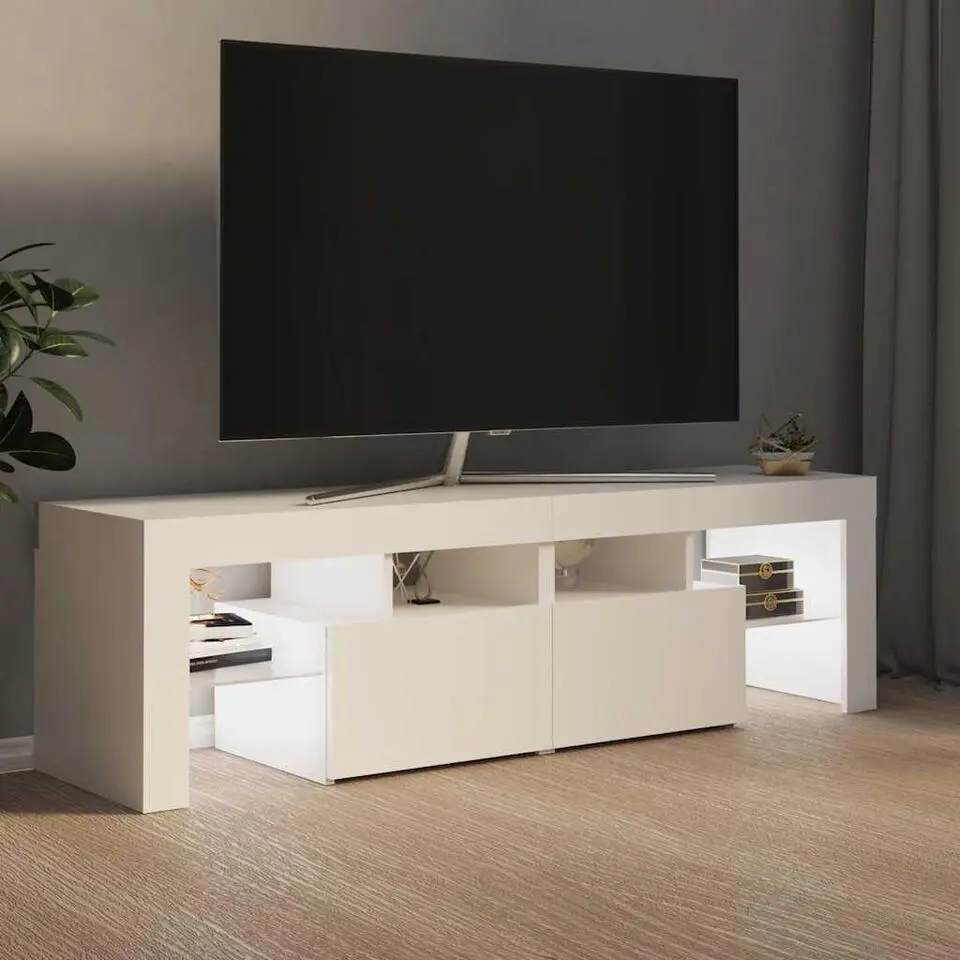 vidaXL - Tv-kast - Wit - Bewerkt hout