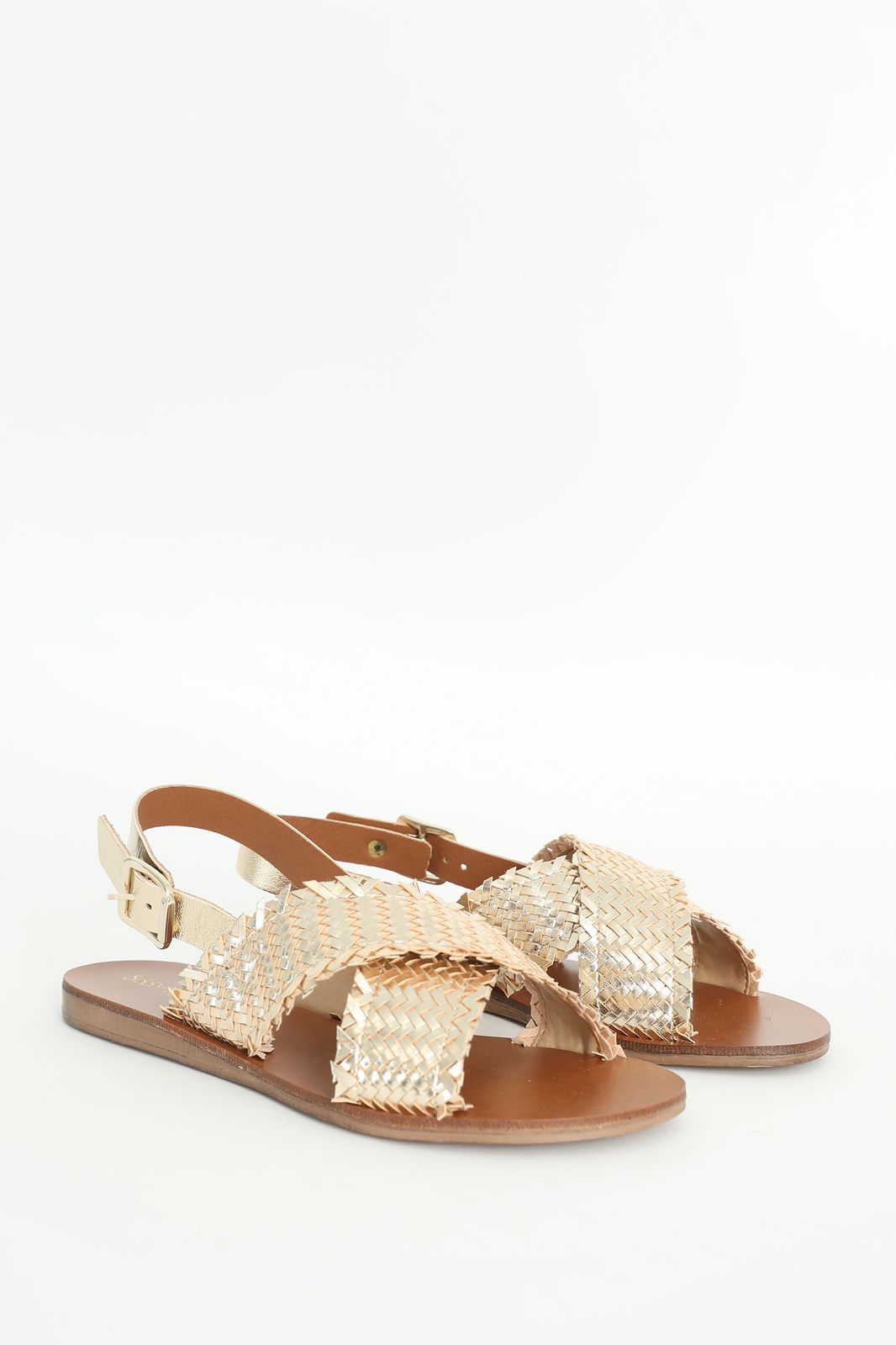 Gouden leren sandalen