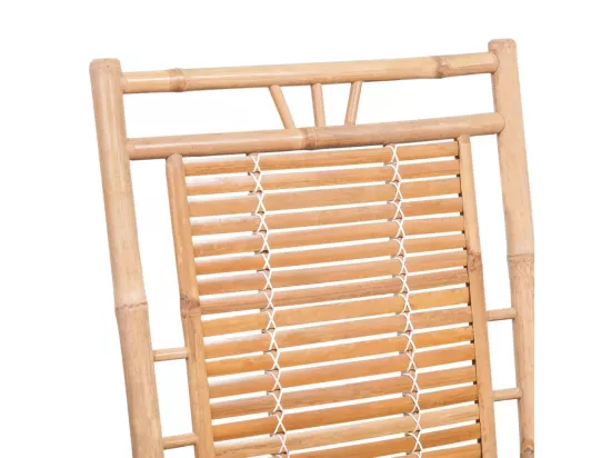 Chaise à bascule avec coussin Bambou 4