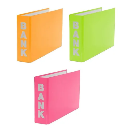 Livepac Office Bankordner für Kontoauszüge 140 x 250 mm, 3 Stück je 1x pink, hellgrün, orange